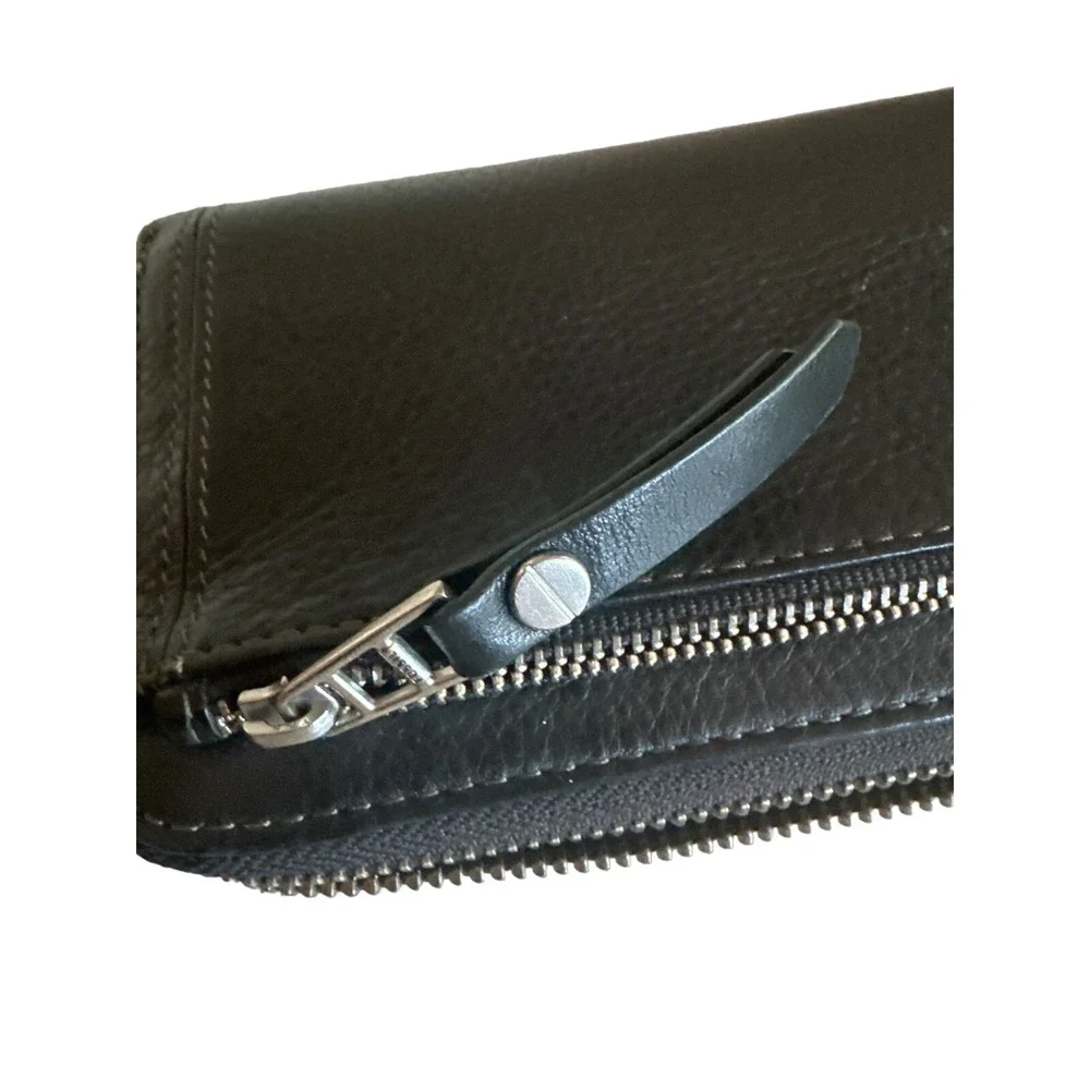 Fossil Black Leather‎ Zip Around Wallet Wristlet